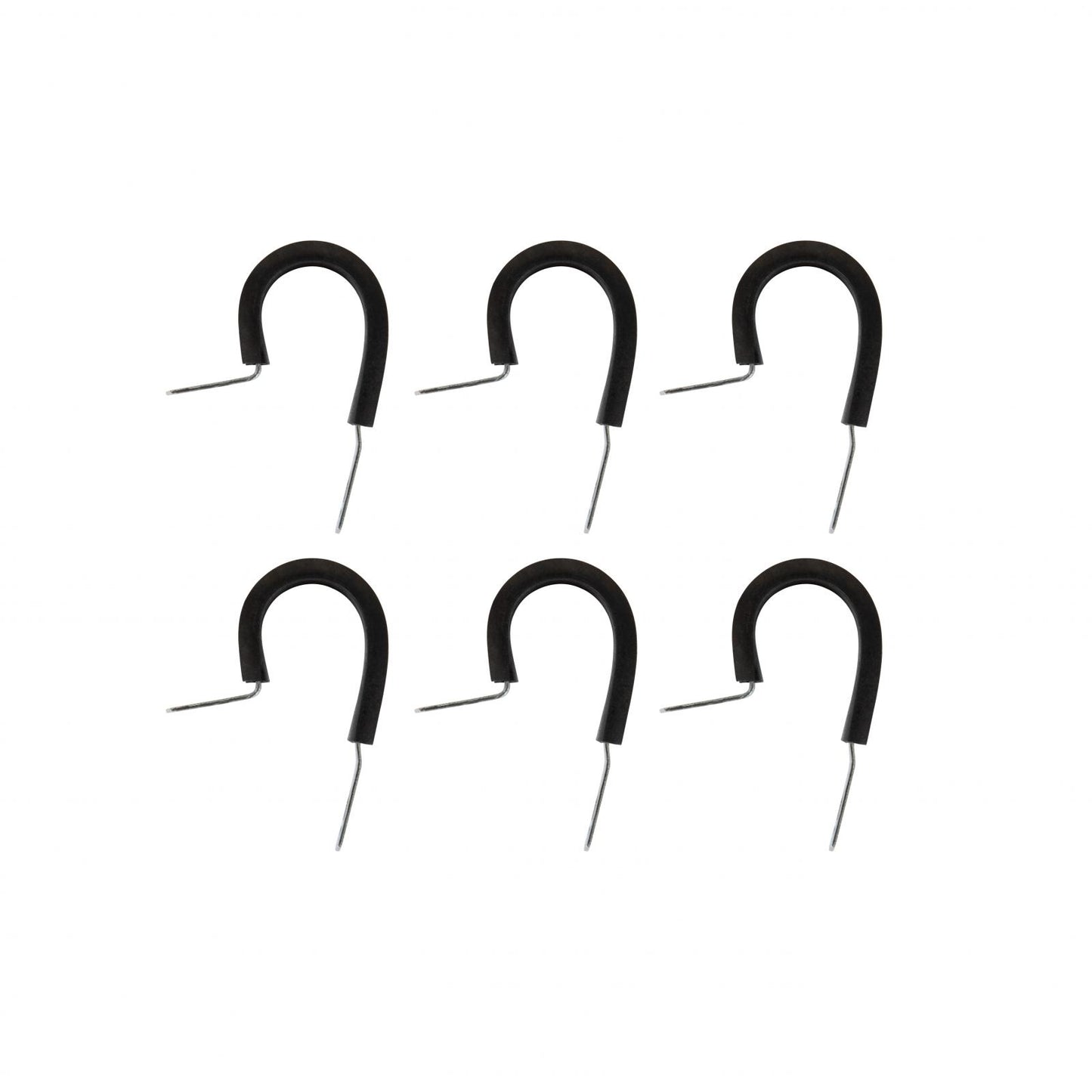 Adel Mount Clamps 3/4 Inch 6 Pieces Steel Clamp w/ Insulating Rubber compound means easier mounting of wire, fuel hoses, etc., to any solid surface. 3/4 Inch I.D. Six per set Mr Gasket-1