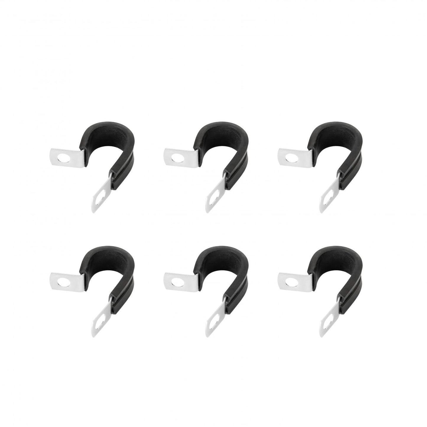Adel Mount Clamps 3/4 Inch 6 Pieces Steel Clamp w/ Insulating Rubber compound means easier mounting of wire, fuel hoses, etc., to any solid surface. 3/4 Inch I.D. Six per set Mr Gasket-2