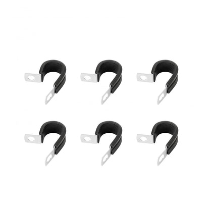 Adel Mount Clamps 3/4 Inch 6 Pieces Steel Clamp w/ Insulating Rubber compound means easier mounting of wire, fuel hoses, etc., to any solid surface. 3/4 Inch I.D. Six per set Mr Gasket-2