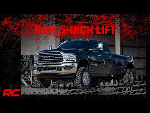 Rough Country 5.0 Inch Dodge Radius Arm Suspension Lift Kit w/AISIN Transmission 19-Up Ram 3500 4WD Diesel Rough Country