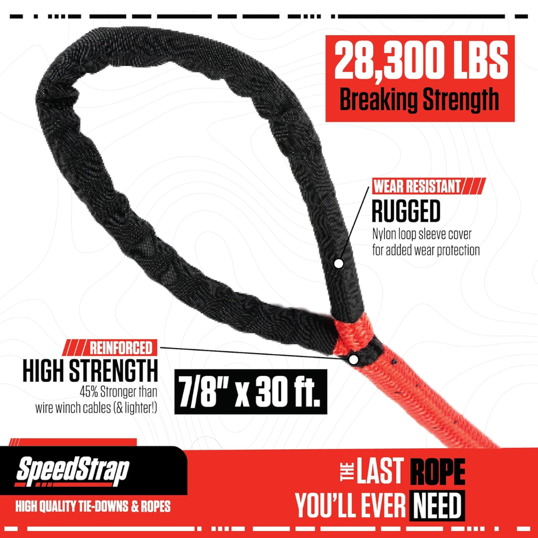7/8 Inch Big Mama Kinetic Recovery Rope - 30 Foot PRP Seats-1