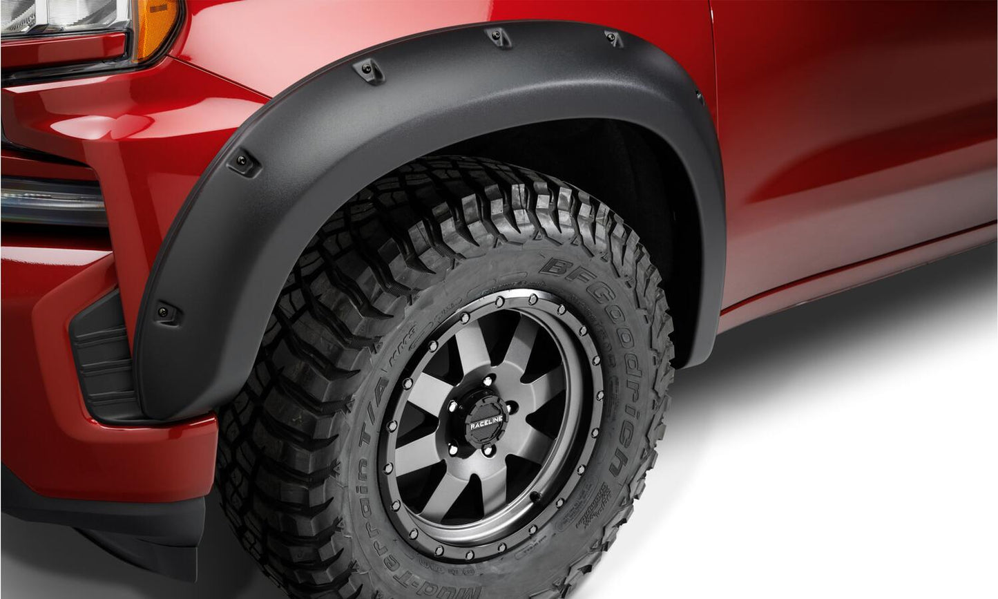 Black Forge Pocket/Rivet Textured Finish 4-Pc Fender Flare Set For 16-22 Toyota Tacoma Bushwacker