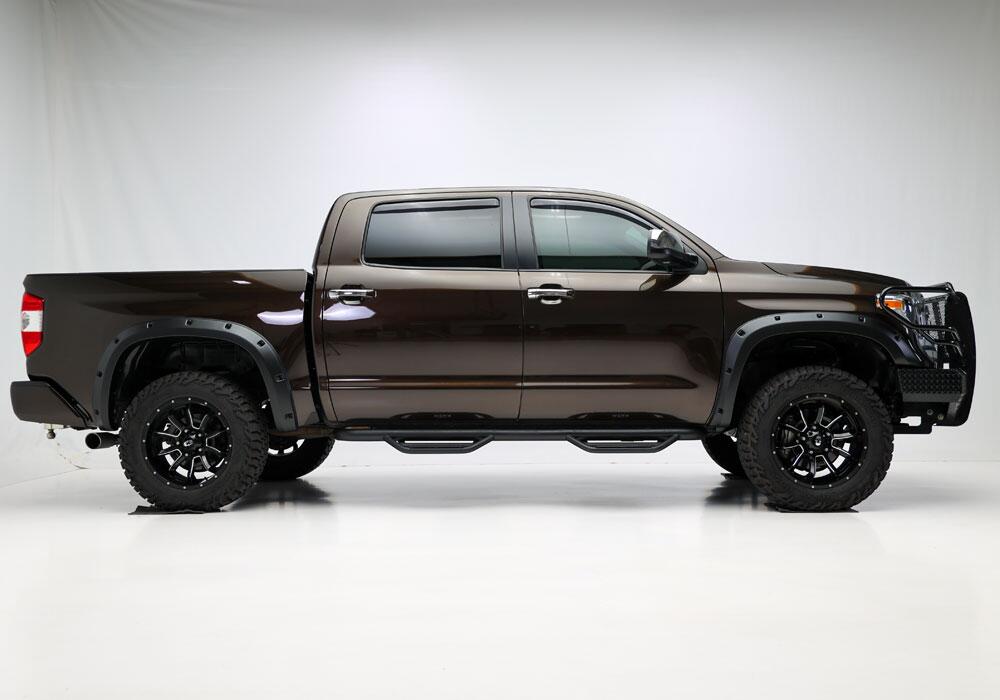 Black Forge Pocket/Rivet Textured Finish 4-Pc Fender Flare Set For 14-21 Toyota Tundra Bushwacker