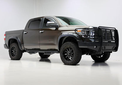 Black Forge Pocket/Rivet Textured Finish 4-Pc Fender Flare Set For 14-21 Toyota Tundra Bushwacker-2