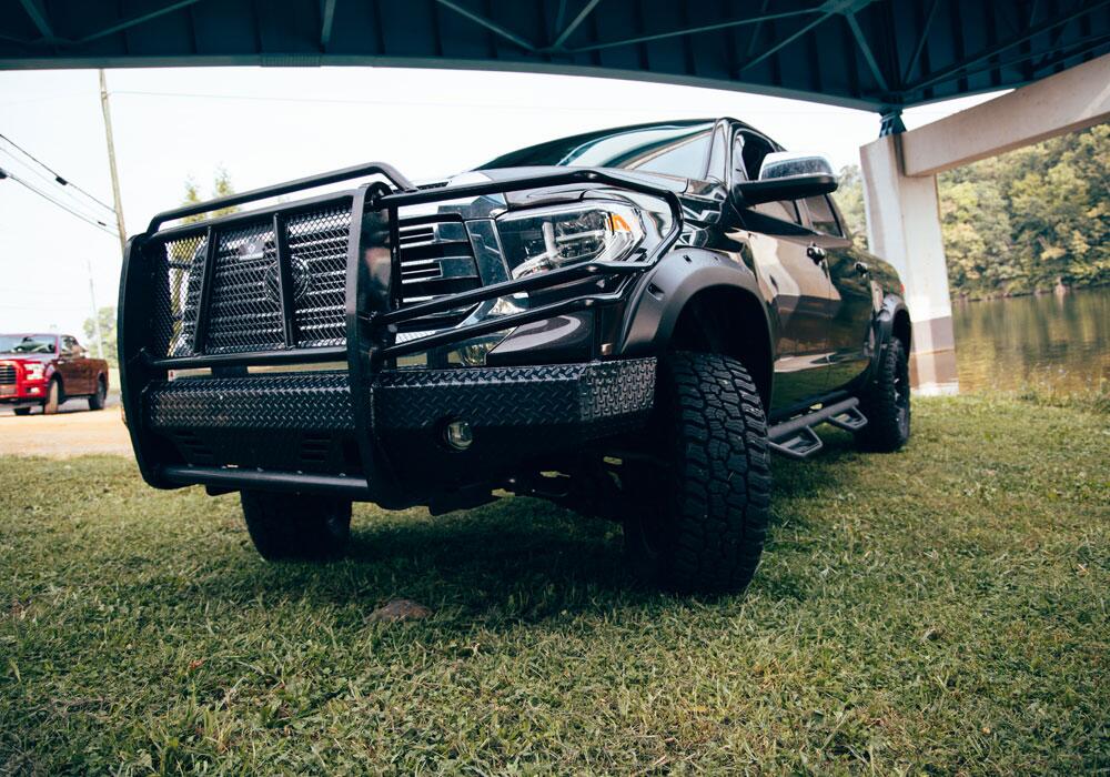 Black Forge Pocket/Rivet Textured Finish 4-Pc Fender Flare Set For 14-21 Toyota Tundra Bushwacker-4