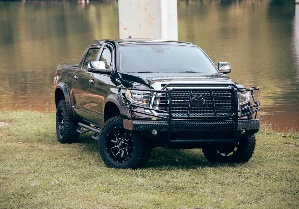 Black Forge Pocket/Rivet Textured Finish 4-Pc Fender Flare Set For 14-21 Toyota Tundra Bushwacker-5
