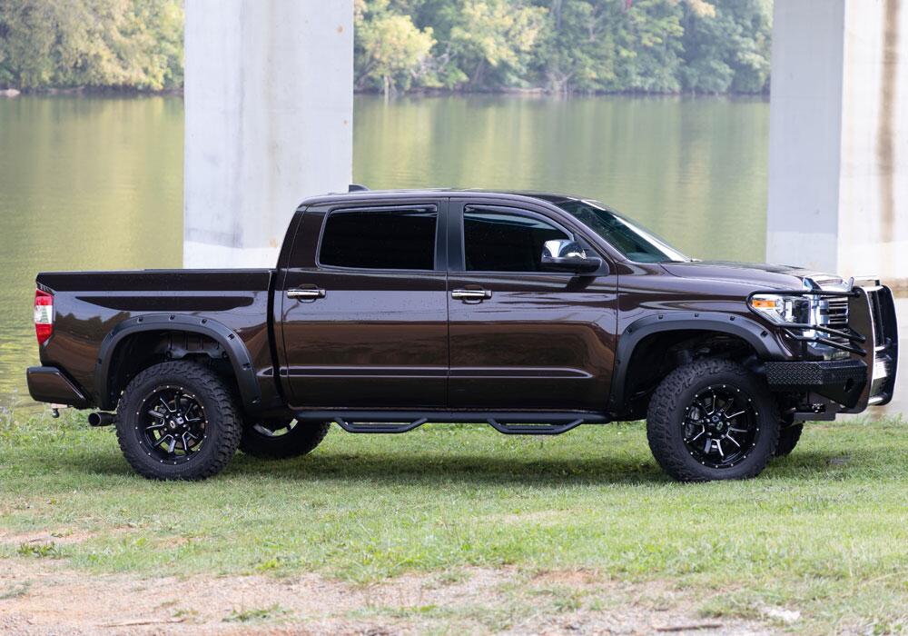 Black Forge Pocket/Rivet Textured Finish 4-Pc Fender Flare Set For 14-21 Toyota Tundra Bushwacker-6