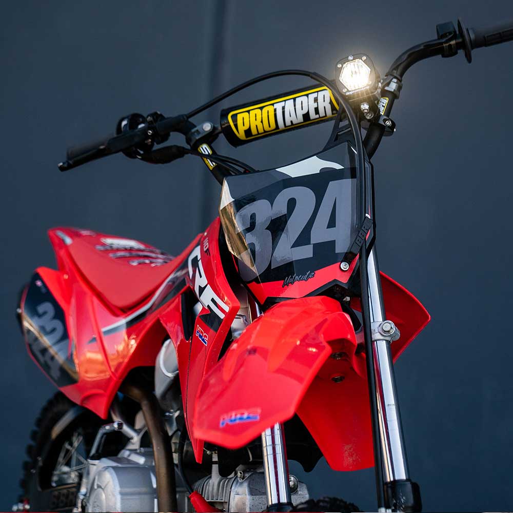 Electric Start Pit Bike S1 Moto Kit Wide Cornering Baja Designs