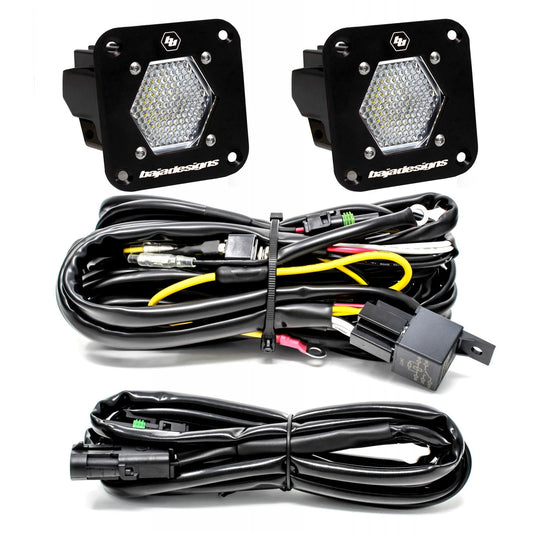 S1 Black Flush Mount LED Light Pod Reverse Kit (Work/Scene, Clear) Baja Designs