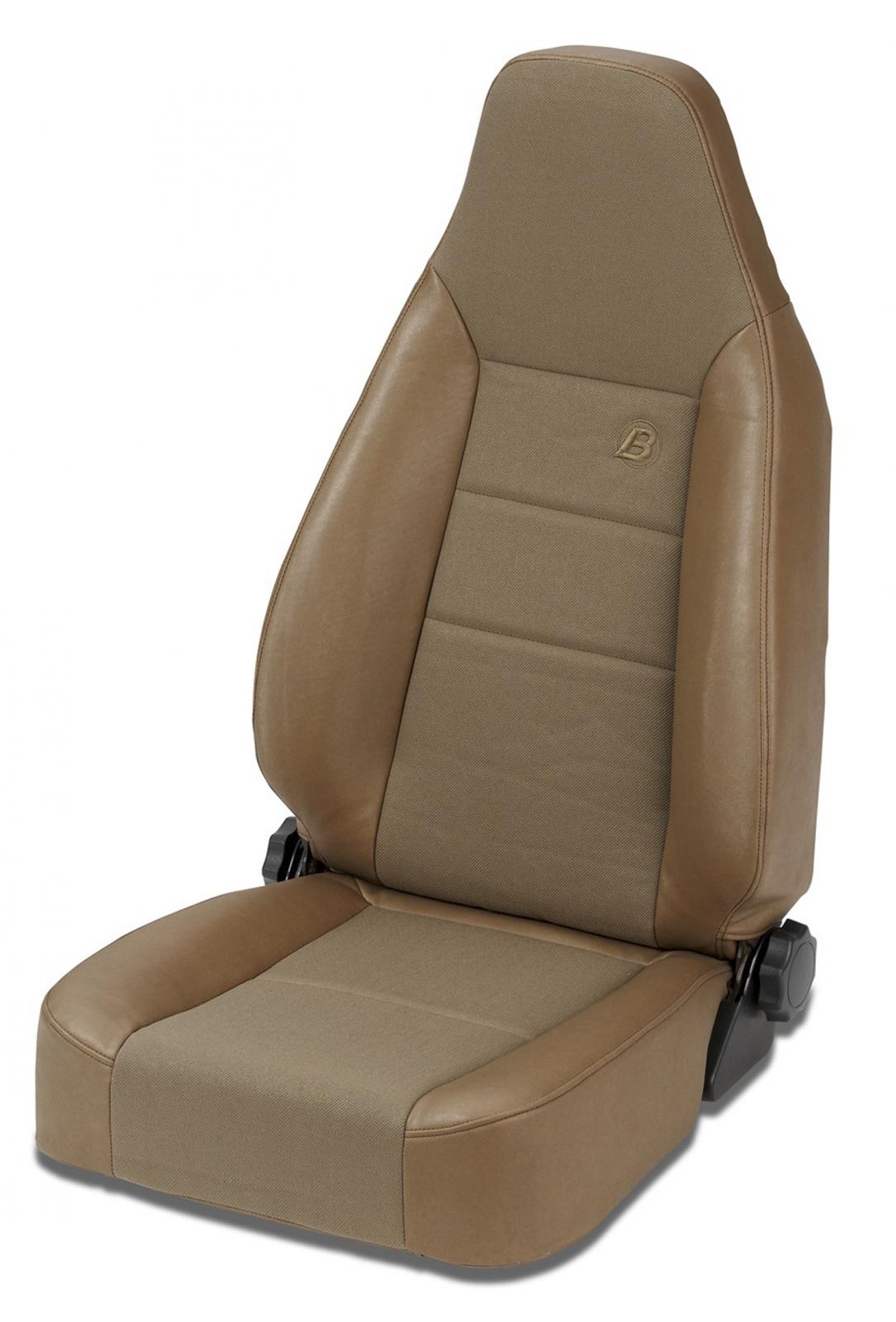Trailmax II Sport Front High Back Bucket Seat For Jeep 1976-1986 CJ7 Center Fabric Insert Bestop