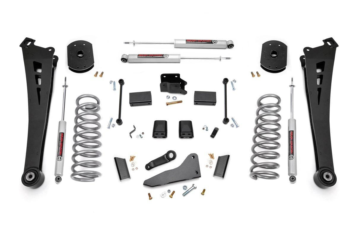Rough Country 4.5 Inch Suspension Lift Kit Coil Springs Radius Arms 14-18 RAM Powerwagon 2500 4WD Gas Rough Country