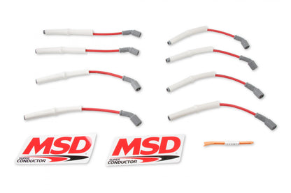 Super Conductor Spark Plug Wire Set GM 2001, Truck, 8.1L For Use On GM 2001 Trucks With 8.1L Engines, Red Jacket MSD Ignition