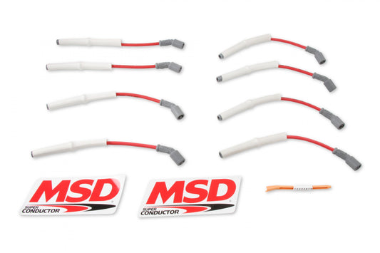 Super Conductor Spark Plug Wire Set GM 2001, Truck, 8.1L For Use On GM 2001 Trucks With 8.1L Engines, Red Jacket MSD Ignition