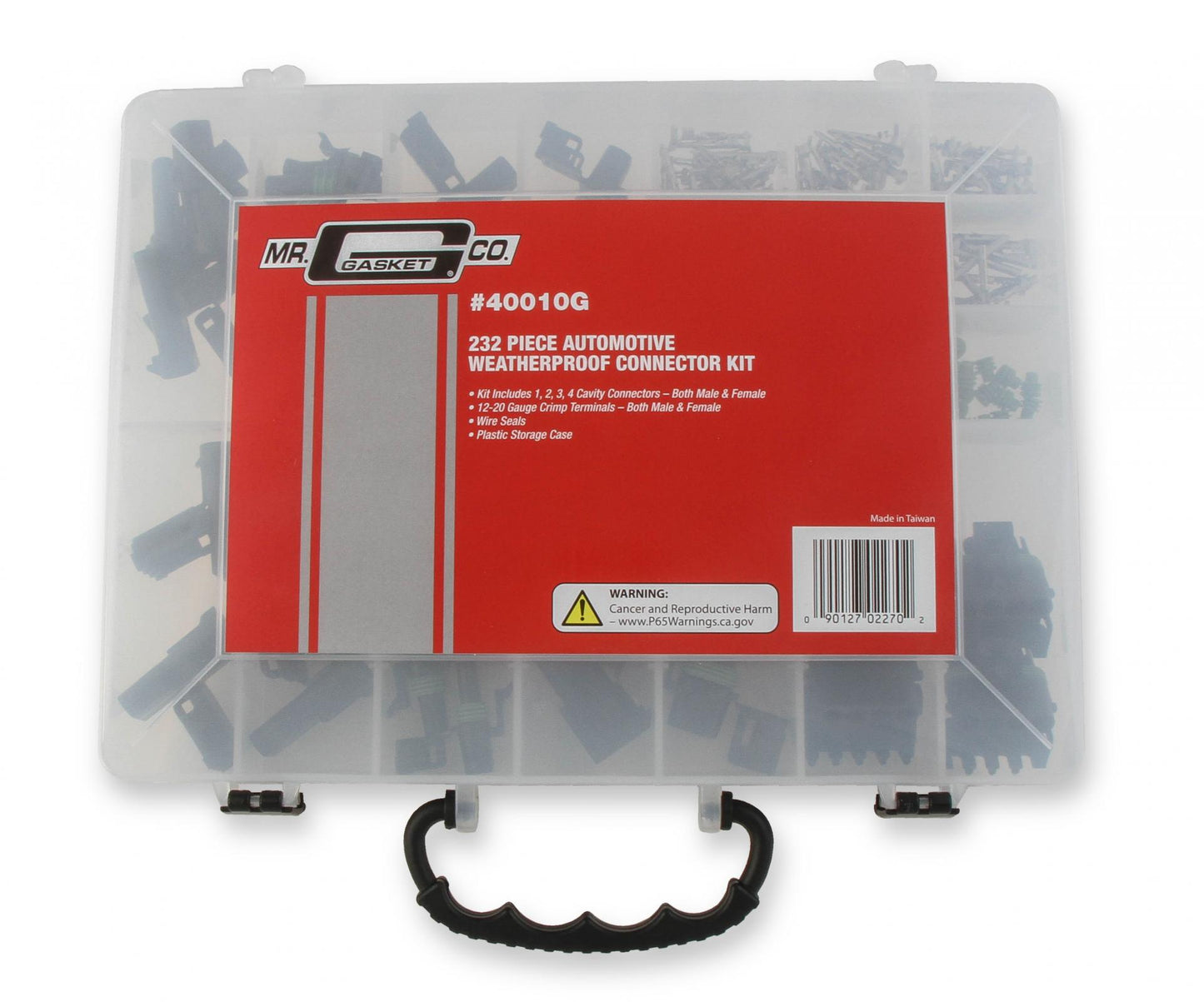 Weatherproof Connector Kit 232-Piece Weatherpack Connector Kit with Plastic Case Mr Gasket