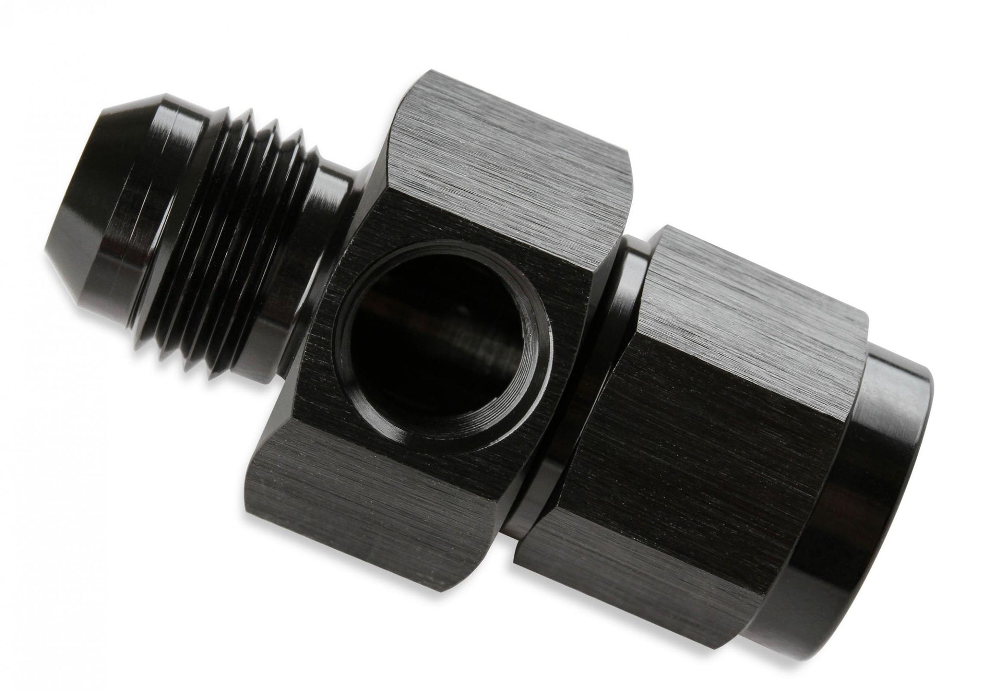 Male-Female -6 AN Fuel Pressure Gauge Adapter w/1/8 Inch C233 C233NPT Port-Black Fuel Pressure Gauge Adapter 6061 Aluminum Construction Mr Gasket