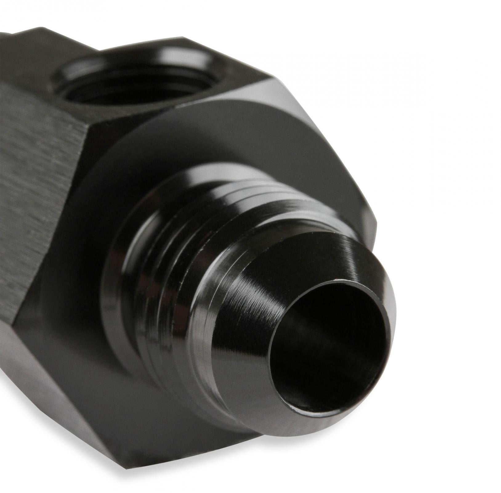 Male-Female -6 AN Fuel Pressure Gauge Adapter w/1/8 Inch C233 C233NPT Port-Black Fuel Pressure Gauge Adapter 6061 Aluminum Construction Mr Gasket-1