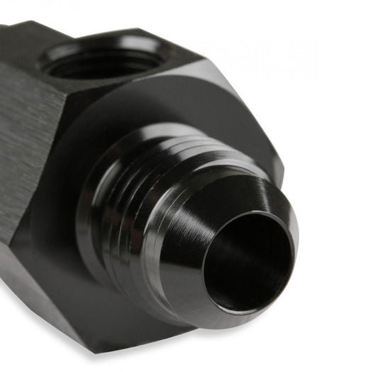 Male-Female -6 AN Fuel Pressure Gauge Adapter w/1/8 Inch C233 C233NPT Port-Black Fuel Pressure Gauge Adapter 6061 Aluminum Construction Mr Gasket-1