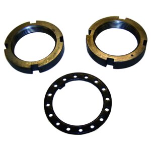 Front Spindle Nut Kit for 1974-91 SJ, J-Series (2 Spindle Nuts & 1 Lock Washer) Crown Automotive-2