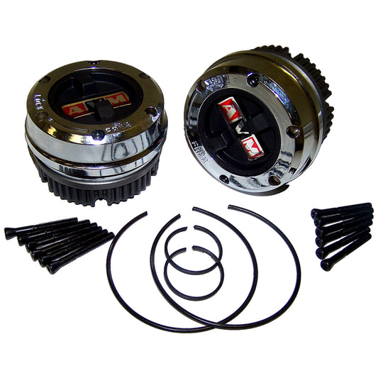 Locking Hub Set for 1974-1991 Jeep SJ, J-Series w/ D44 Front Axle, 19-Spline Hub Crown Automotive-1