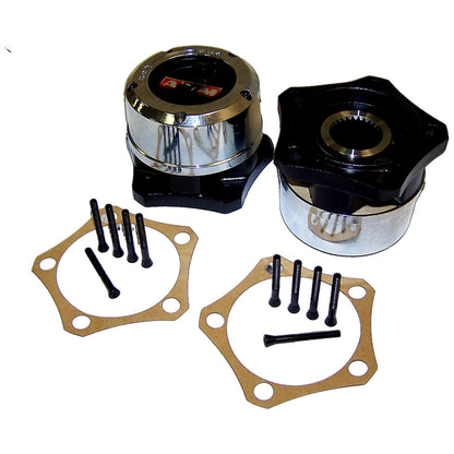 Locking Hub Set for 81-86 CJs w/ 5-Bolt Flange Mounting, w/ 27 Spline Axle Shaft Crown Automotive-1