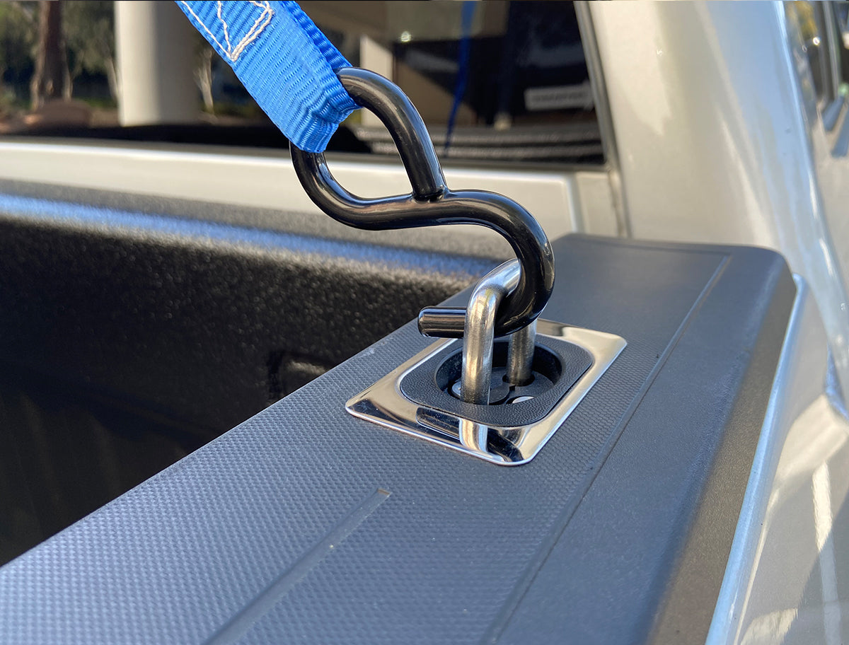 Gunmetal Flush Fit Retractable Tie-Down Anchors 2014 + Silverado/Sierra 1500/2500/3500 Bullring SpeedStrap-5