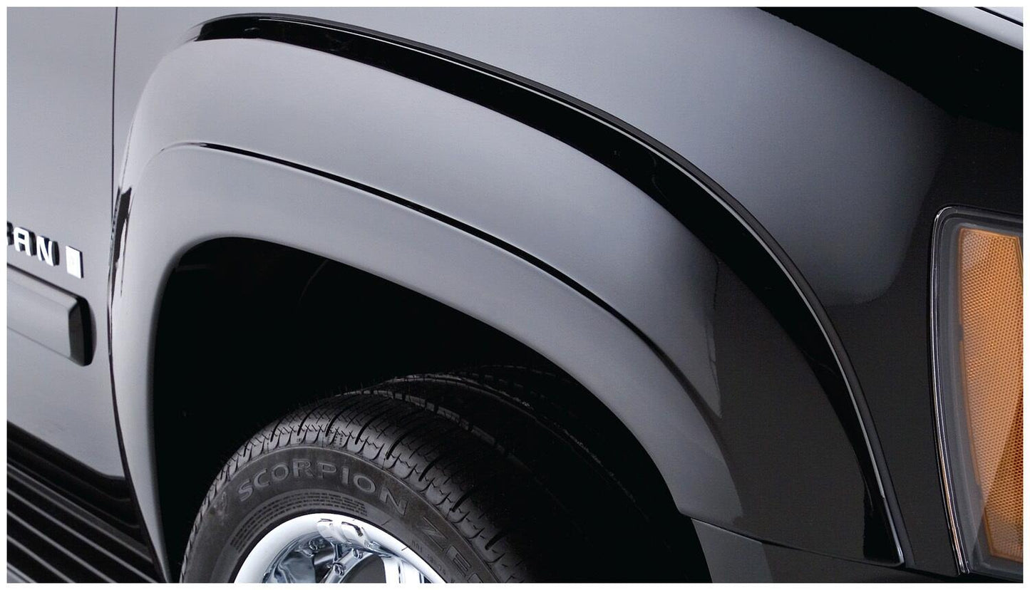 Black OE Style Smooth Finish Front Fender Flares For 2007-2014 Suburban 1500, 2500/Tahoe (Excludes Ltz) 2007-2013 Avalanche Bushwacker