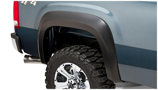 Black Extendafender Style Smooth Finish Rear Fender Flares For 2007-2013 GMC Sierra 1500 2007-2014 Sierra 2500 Hd Fits 78.7/97.6 Inch Bed Bushwacker