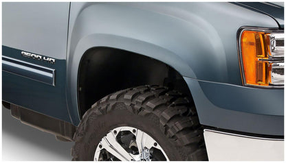 Black Boss Pocket/Rivet Style Smooth Finish Front Fender Flares For 2011-2014 Sierra 2500 Hd/3500 Hd Bushwacker-1