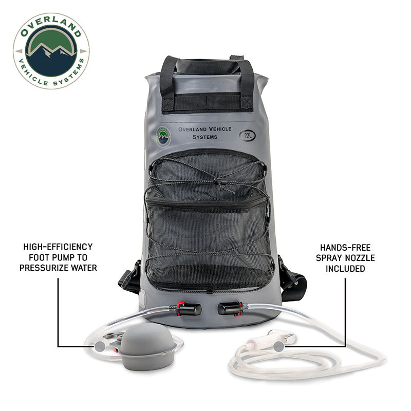 Overland Vehicle Systems Portable Camp Shower - 23 QT, Nozzle & Accessories Overland Vehicle Systems