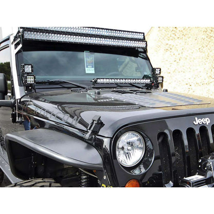 07-17 Jeep JK Dual D-Series Pro A-Pillar Mount D-Series Pro Rigid Industries-2