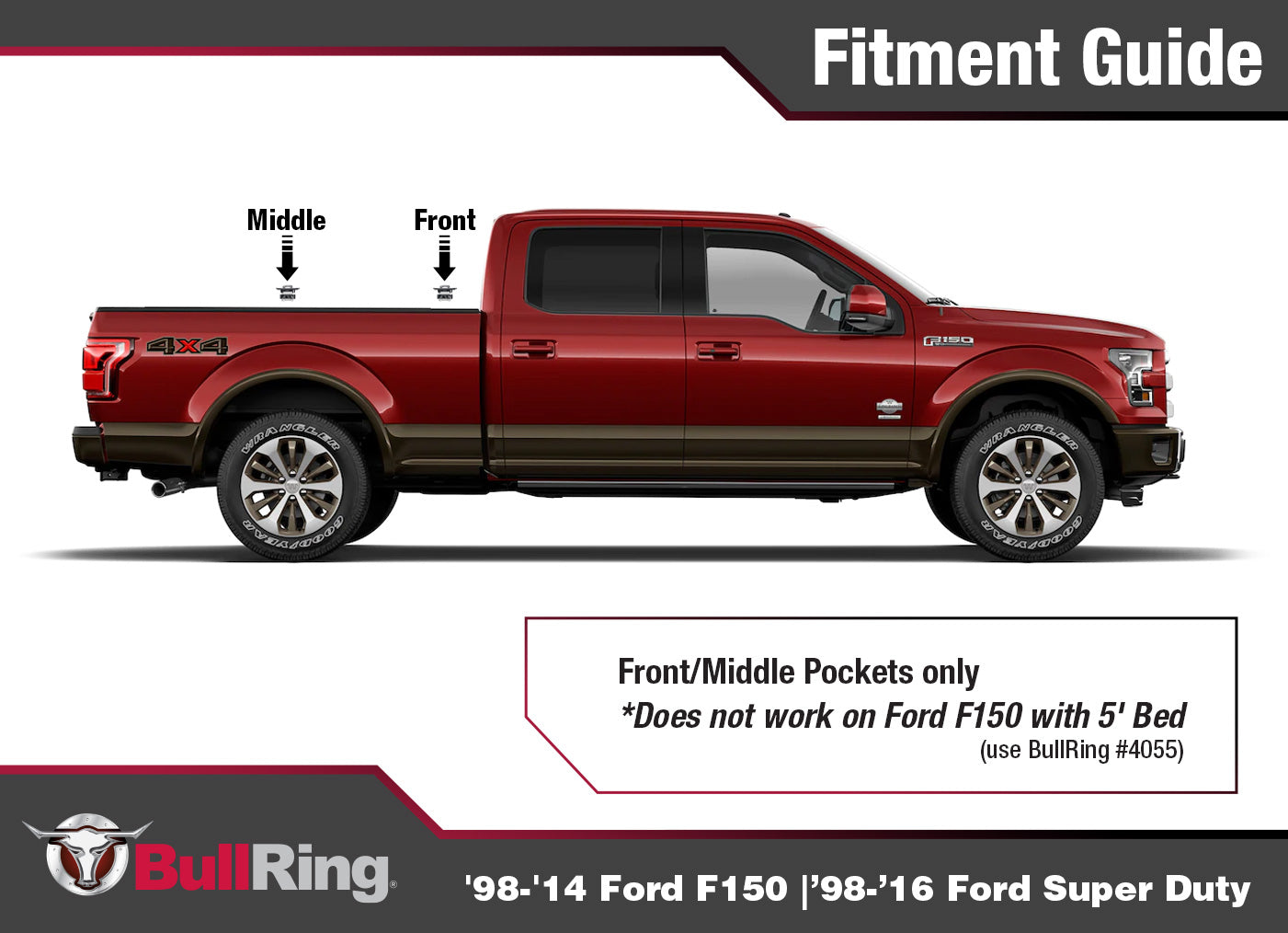 Ford Flush Fit Retractable Tie Down Anchors Front or Middle '98-'14 Ford F150 '98-'16 Ford F-250/F-350 Super Duty Bullring SpeedStrap-12