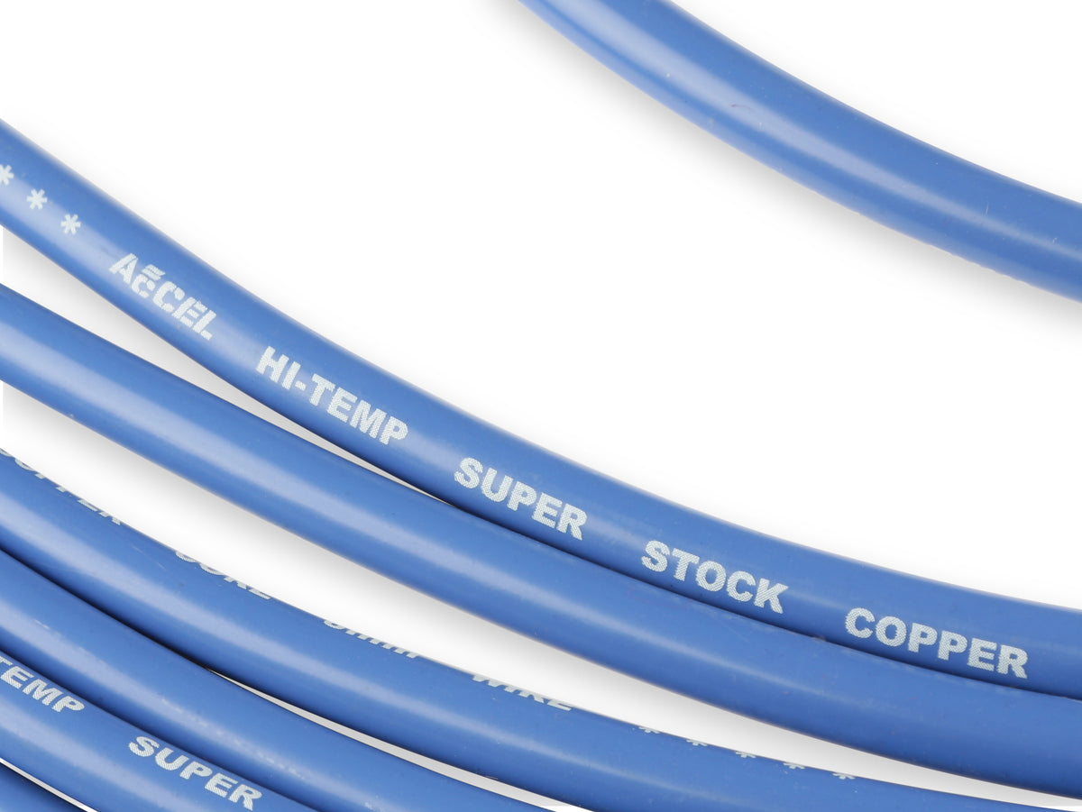 Spark Plug Wire Set Super Stock Copper Core 8MM 90 Deg. Boots Blue 4039B, Spark Plug Wires, Super Stock, Copper Core, 8Mm, Blue ACCEL-3
