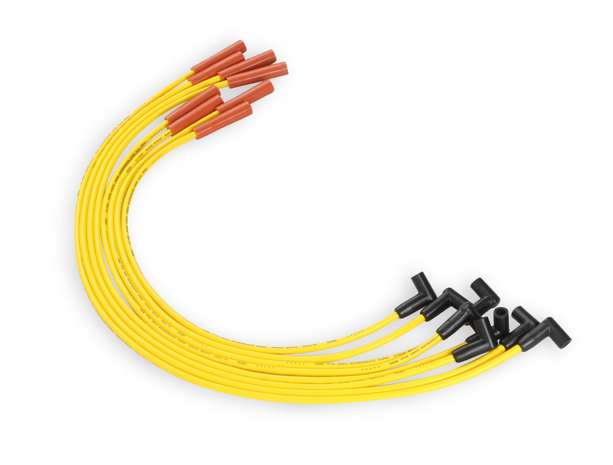 Spark Plug Wire Set Super Stock Graphite Core 8MM GM V8 1975-90 Yellow This 8MM Custom Fit Super Stock Spark Plug Wire Set Fits Select GM V8 Applications 1975-90 ACCEL-2