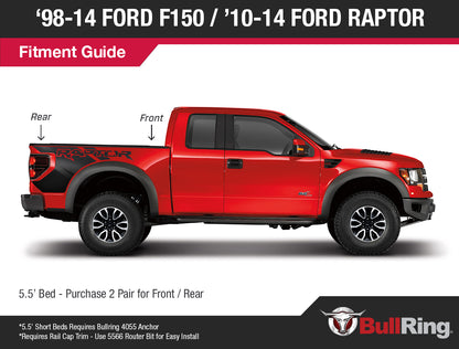 Ford Shorty Low Profile Retractable Tie Down Anchors '98-14 Ford F150 with 5.5' Bed '10-14 Ford Raptor Bullring SpeedStrap-7