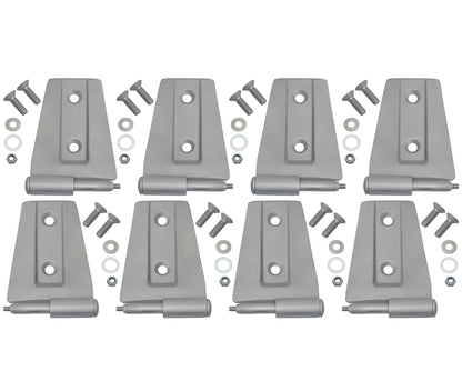 Jeep JK Door Hinge Set 8 Pieces 4 Door 07-18 Wrangler JK Bare Grey Kentrol