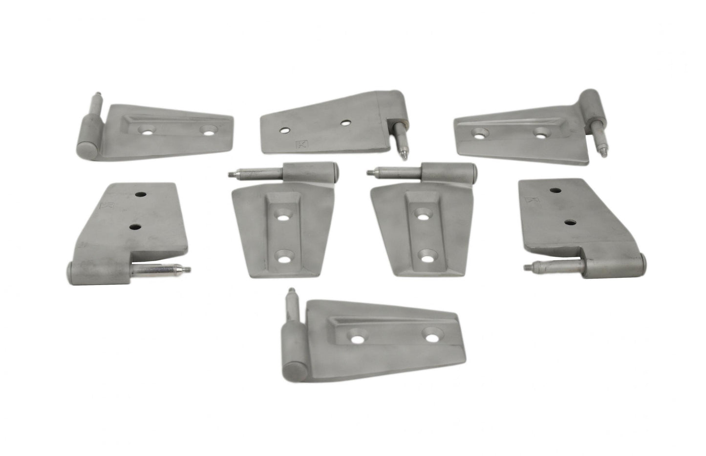 Kentrol Jeep JK Door Hinge Set 8 Pieces 4 Door 07-18 Wrangler JK Bare Grey Kentrol
