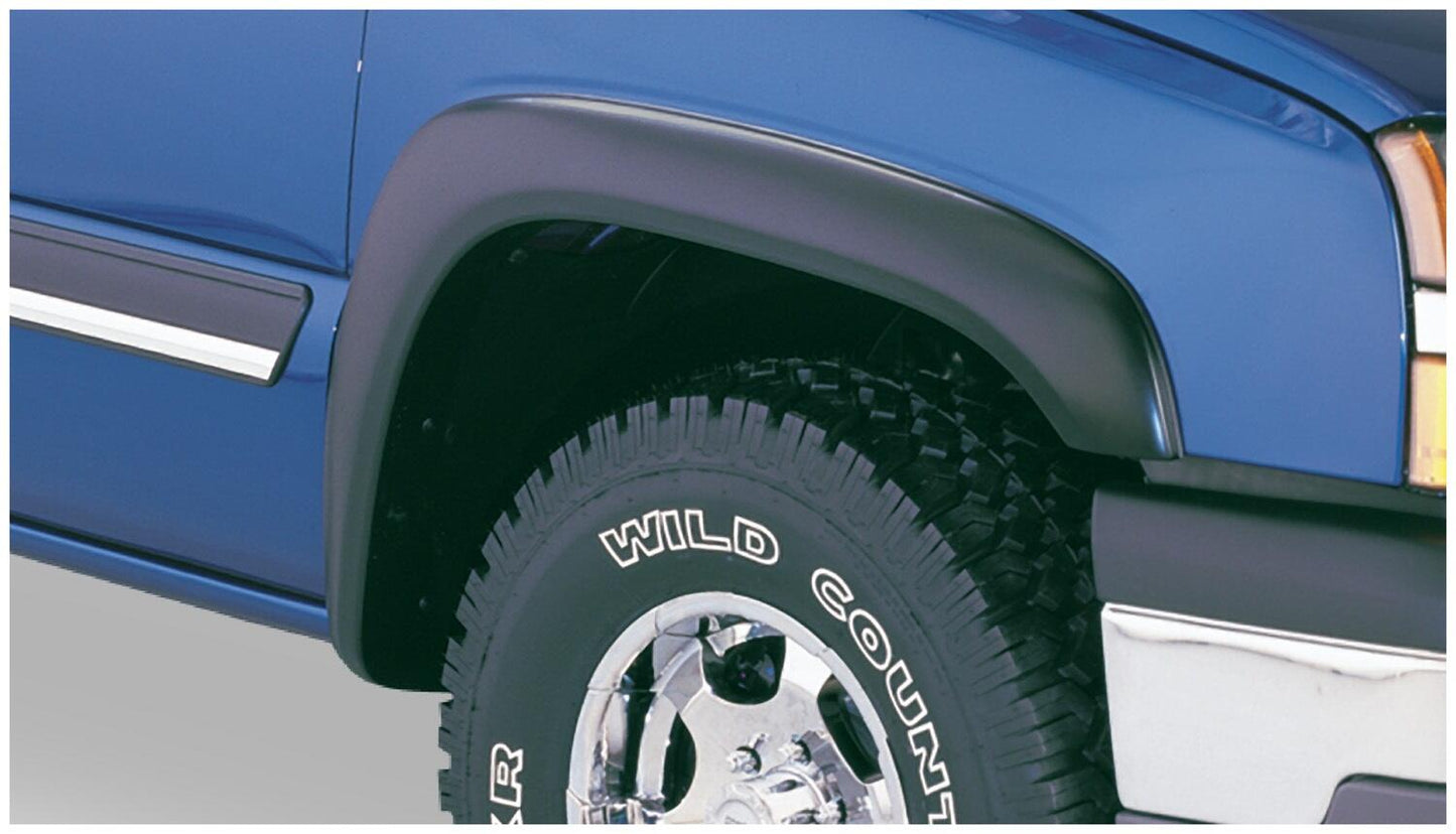 Black Extendafender Style Smooth Finish 4-Piece Fender Flare Set For 1995-1999 GMC Yukon 4-Door 1997-1999 Tahoe 4-Door Bushwacker