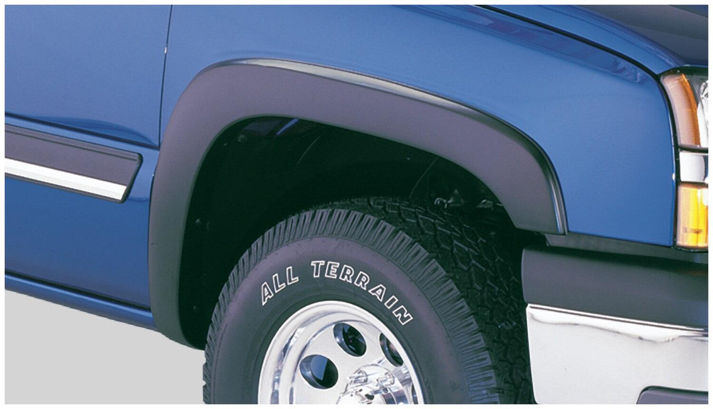 Black OE Style Smooth Finish 4-Piece Fender Flare Set For 2003-2007 Chevrolet Silverado Trucks (Check Application Guide) Bushwacker