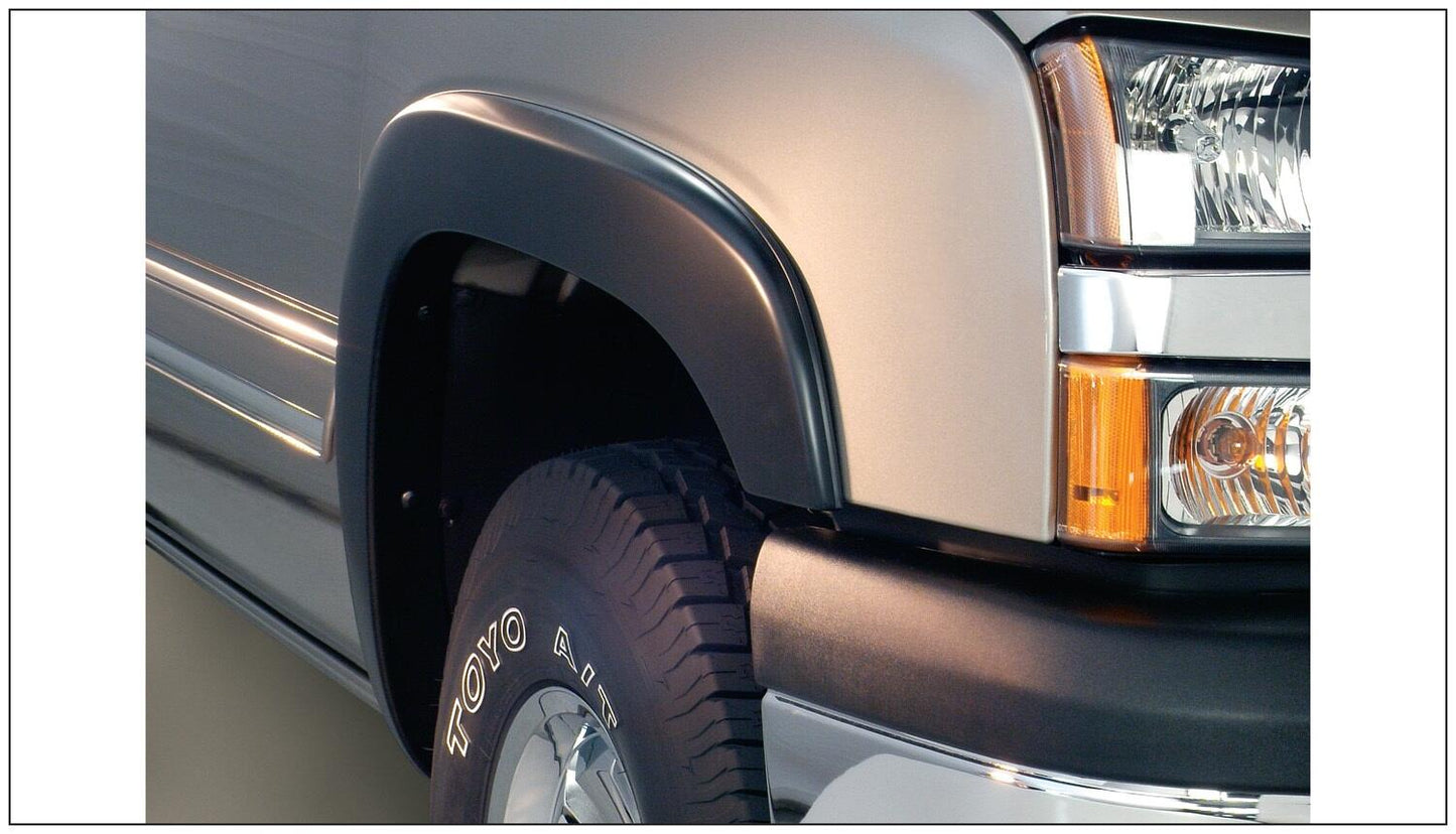 Black OE Style Smooth Finish 4-Piece Fender Flare Set For 2003-2007 Chevrolet Silverado Trucks (Check Application Guide) Bushwacker-2