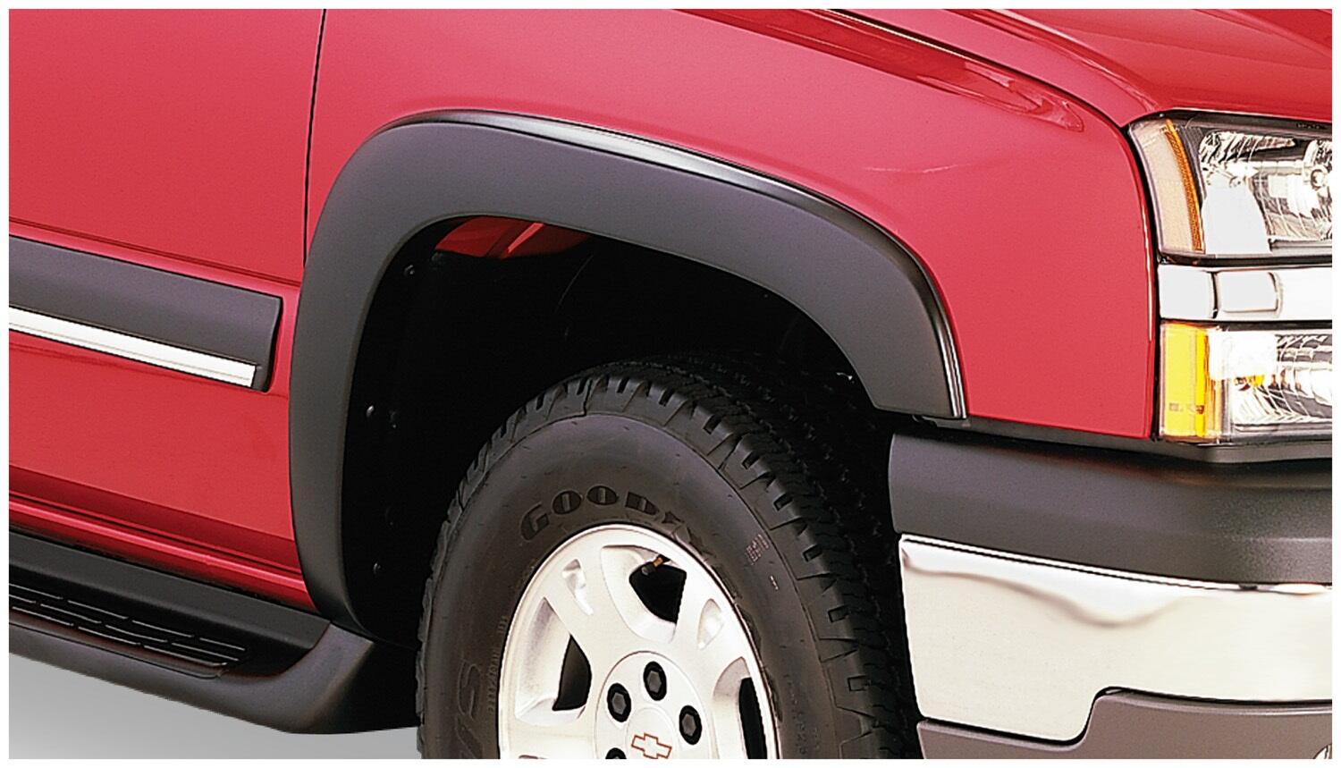 Black OE Style Smooth Finish 4-Piece Fender Flare Set For 2003-2006 Avalanche W/O Body Hardware Bushwacker