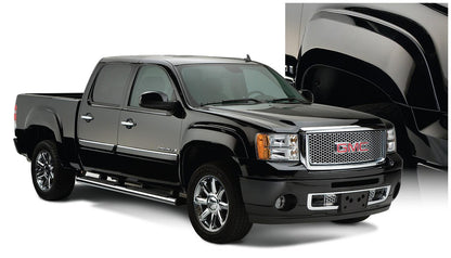 Black OE Style Smooth Finish 4-Piece Fender Flare Set For 2007-2013 Sierra 1500 2007-2014 Sierra 2500 Hd Fits 78, 78.7, 97.6 Inch Bed Bushwacker