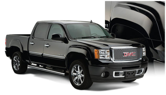 Black OE Style Smooth Finish 4-Piece Fender Flare Set For 2007-2013 Sierra 1500 2007-2014 Sierra 2500 Hd Fits 78, 78.7, 97.6 Inch Bed Bushwacker