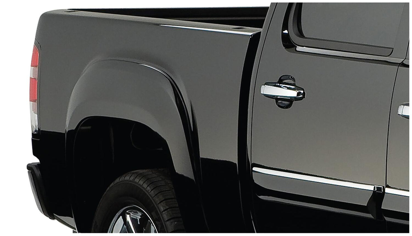 Black OE Style Smooth Finish 4-Piece Fender Flare Set For 2007-2013 Sierra 1500 2007-2014 Sierra 2500 Hd Fits 78, 78.7, 97.6 Inch Bed Bushwacker-2