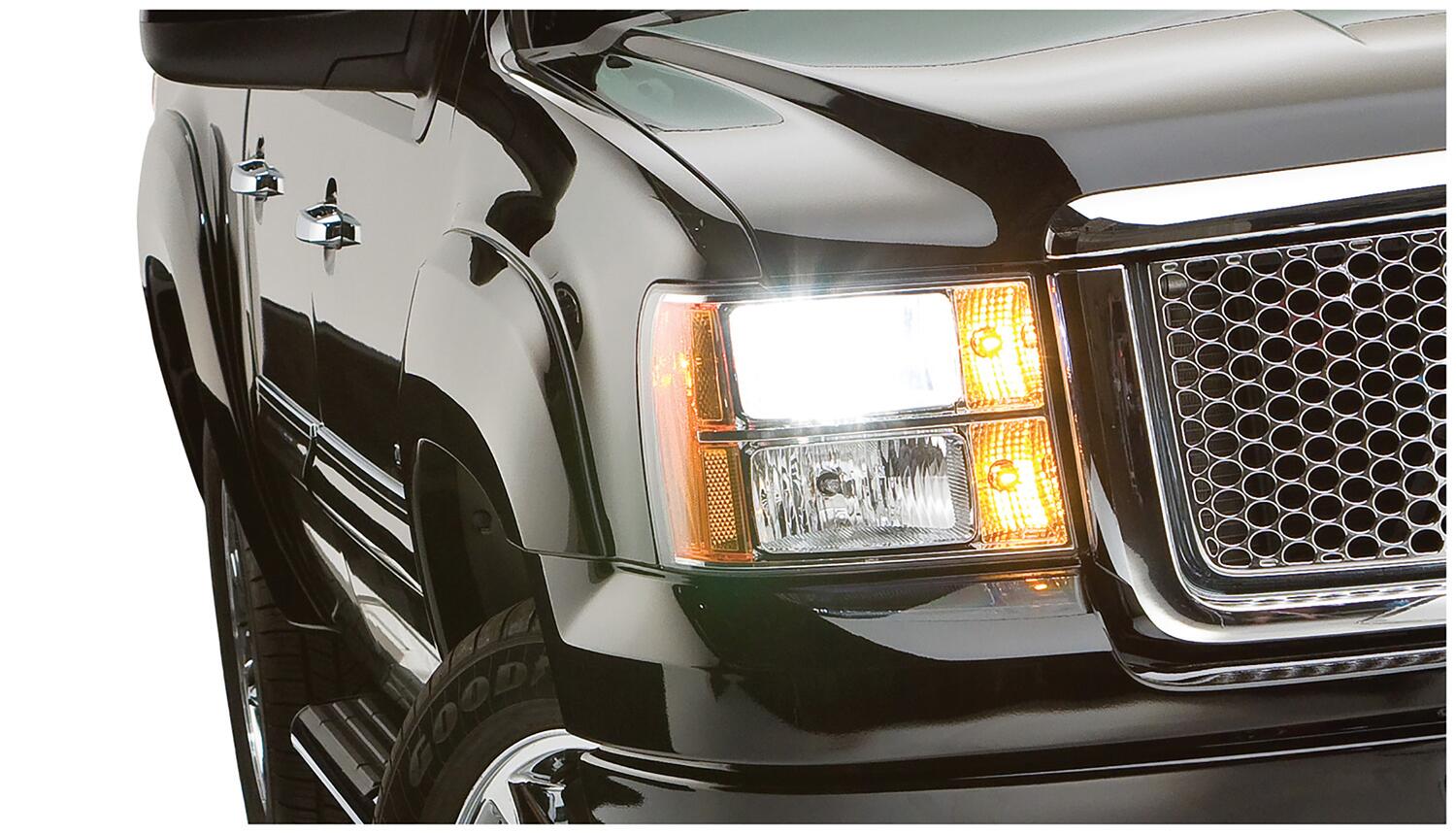 Black OE Style Smooth Finish 4-Piece Fender Flare Set For 2007-2013 Sierra 1500 2007-2014 Sierra 2500 Hd Fits 78, 78.7, 97.6 Inch Bed Bushwacker-3