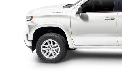 Summit White OE Style Smooth Finish 4-Piece Fender Flare Set For 20-21 Chevrolet Silverado 1500 2022 Chevrolet Silverado 1500 Ltd Bushwacker