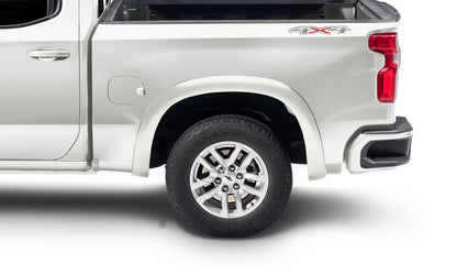 Summit White OE Style Smooth Finish 4-Piece Fender Flare Set For 20-21 Chevrolet Silverado 1500 2022 Chevrolet Silverado 1500 Ltd Bushwacker-1