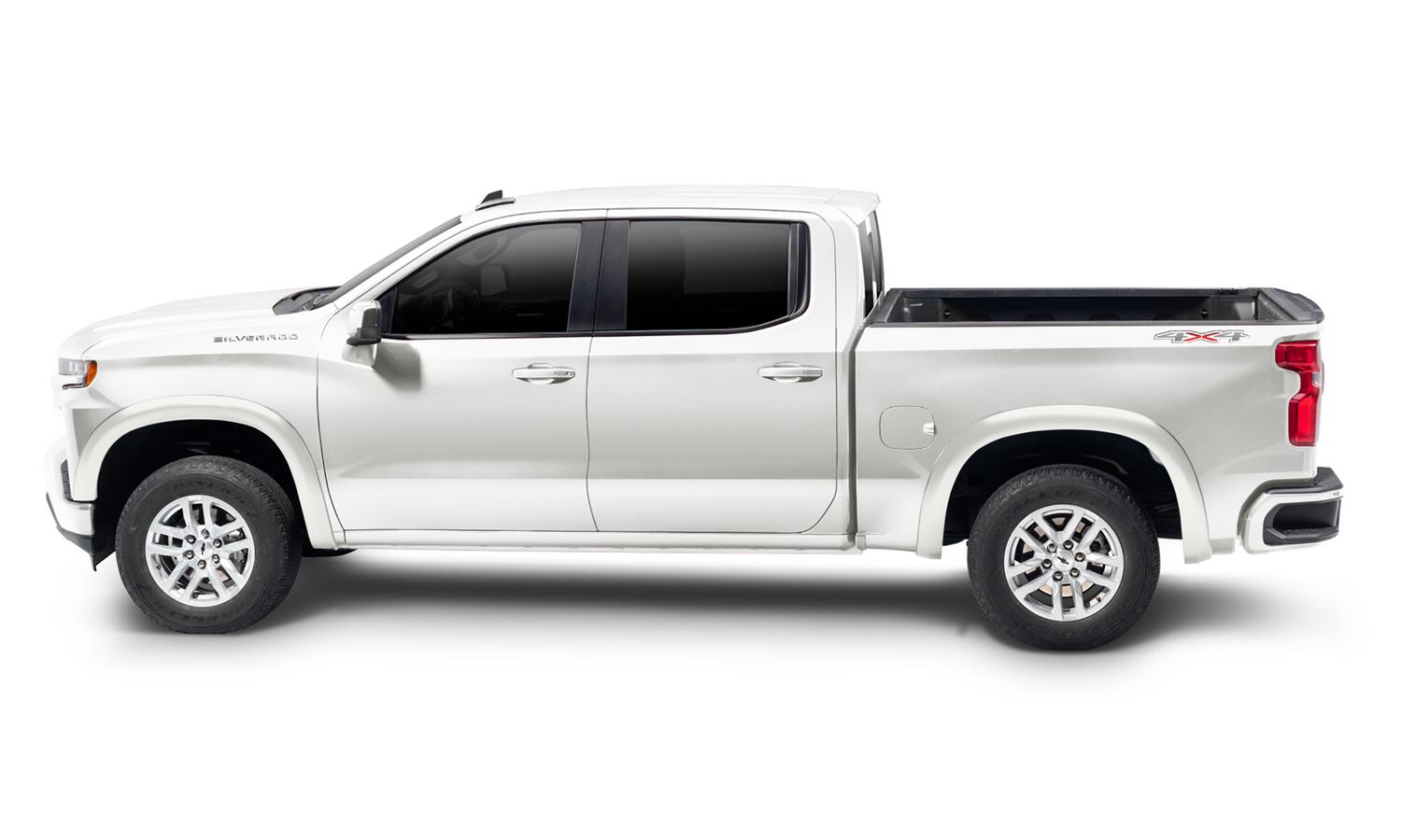 Summit White OE Style Smooth Finish 4-Piece Fender Flare Set For 20-21 Chevrolet Silverado 1500 2022 Chevrolet Silverado 1500 Ltd Bushwacker-2