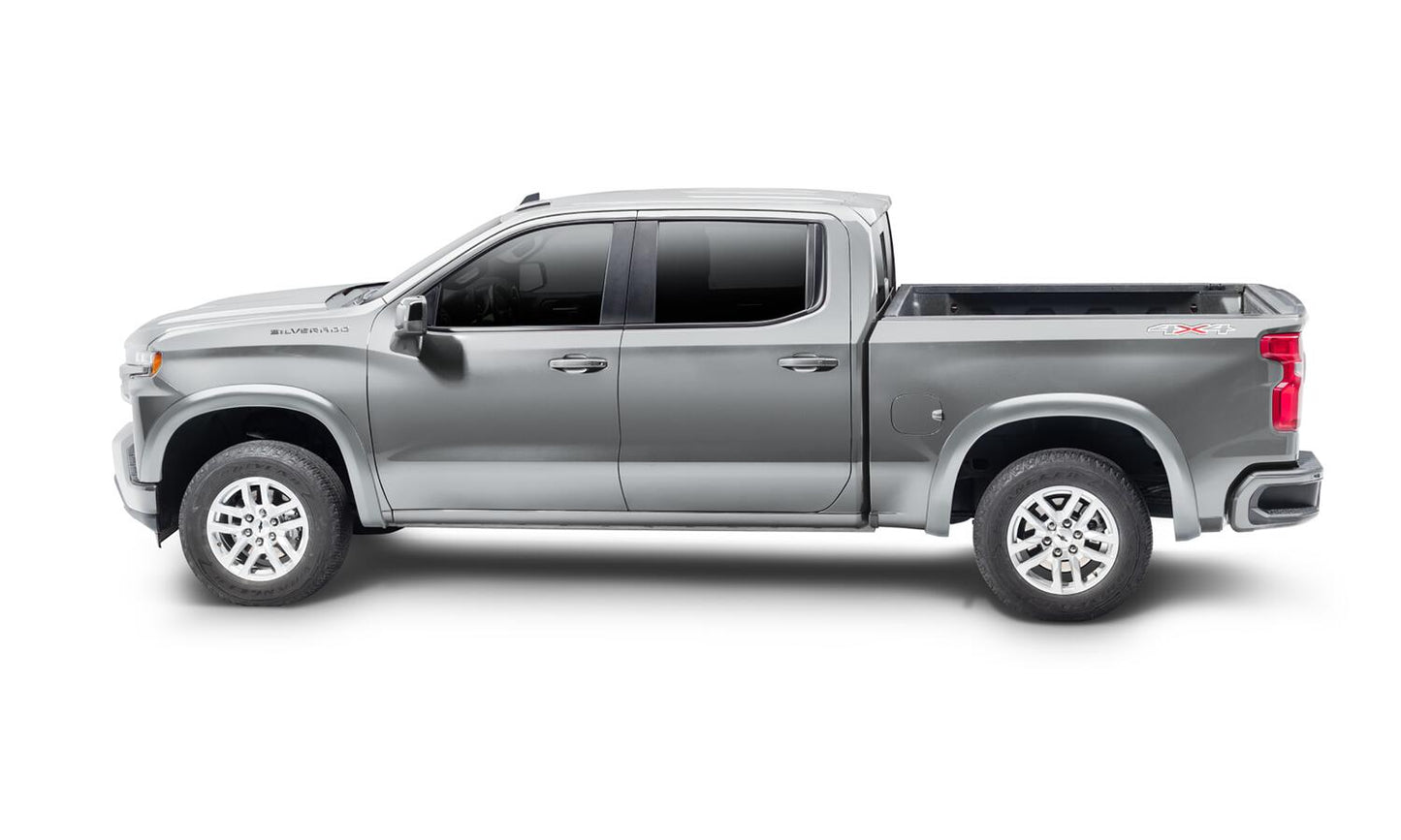 Oe Style Color Matched Silver Ice Metallic 4-Piece Fender Flare Set For 20-21 Chevrolet Silverado 1500 2022 Chevrolet Silverado 1500 Ltd Bushwacker-2