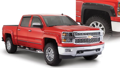 Black Pocket/Rivet Style Smooth Finish 4-Piece Fender Flare Set For 2007-2013 Chevrolet Avalanche Bushwacker