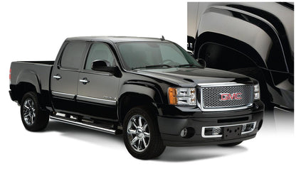 Black OE Style Smooth Finish 4-Piece Fender Flare Set For 2007-2013 GMC Sierra 1500 Fits 69.3 Inch Bed Bushwacker